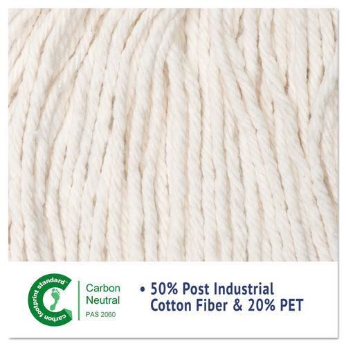 Super Loop Wet Mop Head, Cotton/Synthetic Fiber, 5" Headband, Large Size, White, 12/Carton - Image 6