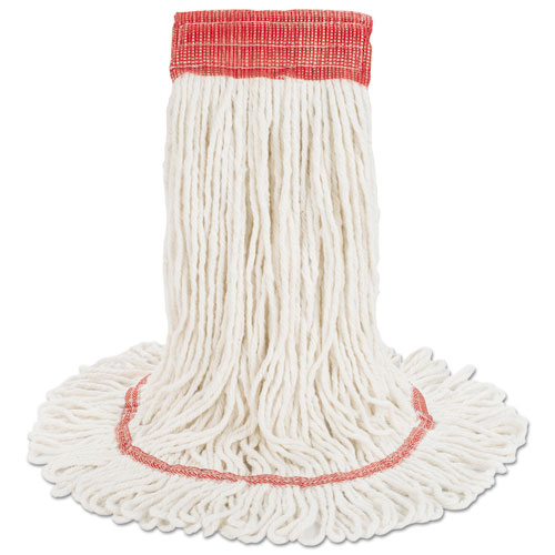 Super Loop Wet Mop Head, Cotton/Synthetic Fiber, 5" Headband, Large Size, White, 12/Carton - Image 8