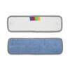Microfiber Wet Mop Head, Blue, 18 x 5, Split Microfiber, Hook and Loop Back, Dozen