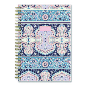 Cocorrina Weekly/Monthly Planner, Pastel Paisley Artwork, 8 x 5, Blue/Pink/White Cover, 12-Month (Jan to Dec): 2025