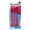 Eraser Mate Ballpoint Pen, Stick, Medium 1 mm, Red Ink, Red Barrel, 5/Pack