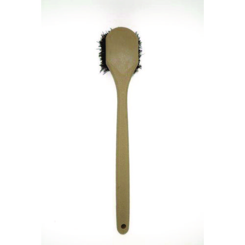 Utility Brush, Brown Palmyra Fiber Bristles, 5.5" Brush, 14.5" Tan Plastic Handle