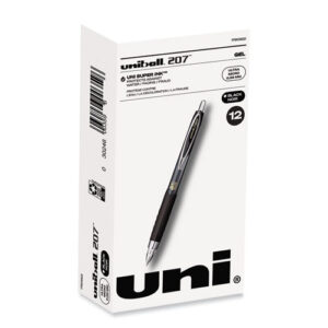 207 Ultra Micro Gel Pen, Retractable, Ultra-Micro 0.38 mm, Black Ink, Clear/Black Barrel