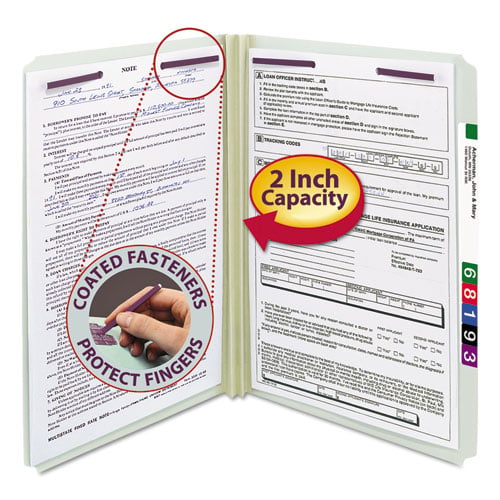Smead Straight Tab Cut Legal Recycled Fastener Folder