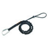 Squids 3100 Lanyard with Aluminum Carabiner + Cinch-Loop, 10 lb Max Working Capacity, 35" to 45" Long, Black