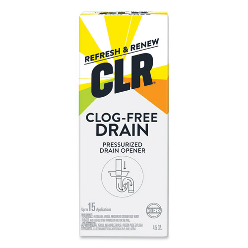 Clog-Free Drain Cleaner, 4.5 oz Aerosol Spray, 6/Carton