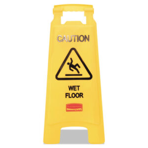 Caution Wet Floor Sign, 11 x 12 x 25, Bright Yellow, 6/Carton