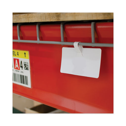 Wire Rack Shelf Tag, Side Load, 3.5 x 1.5, White, 10/Pack