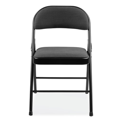 970 Series Fabric Padded Steel Folding Chair, Supports Up to 250 lb, 17.75" Seat Height, Star Trail Black, 4/Carton