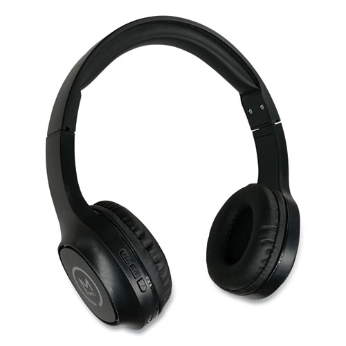 TREMORS Stereo Wireless Headphones with Microphone, 3 ft Cord, Black