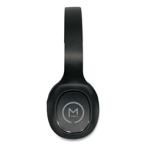 TREMORS Stereo Wireless Headphones with Microphone, 3 ft Cord, Black