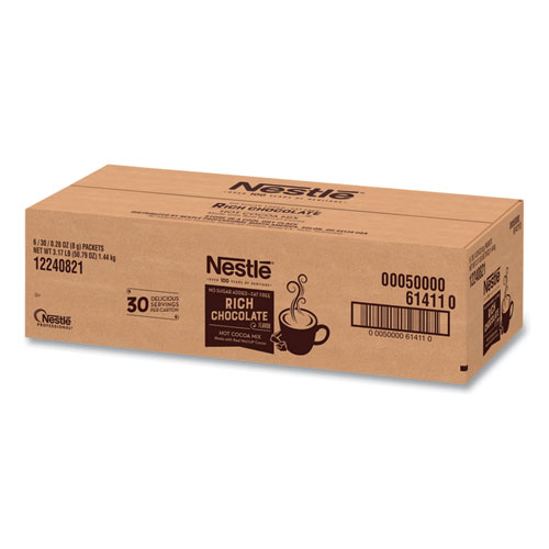 Hot Cocoa Mix, Rich Chocolate, 0.28 oz Packet, 30 Packets/Box, 6 Boxes/Carton - Image 4