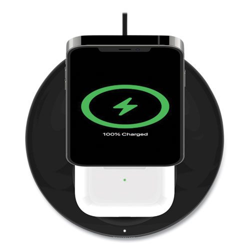 BOOST CHARGE Pro 2-in-1 Wireless Charger Stand, 15 W, Black
