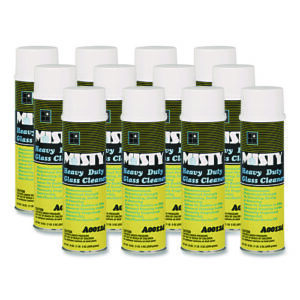 Heavy-Duty Glass Cleaner, Citrus, 20 oz Aerosol Spray, 12/Carton