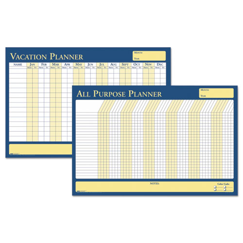 100% Recycled All-Purpose/Vacation Planner, 12-Month Planning/Scheduling Calendar, 36" x 24", Multicolor Surface