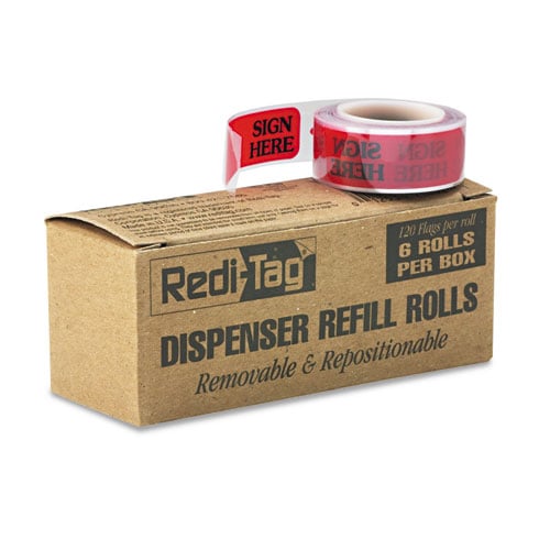 Redi-Tag Sign Here Arrow Flags Dispenser Refills