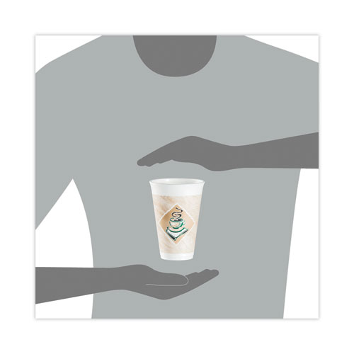Cafe G Foam Hot/Cold Cups, 16 oz, Brown/Green/White, 1,000/Carton