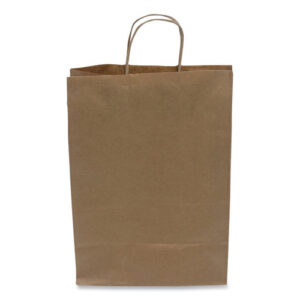 Kraft Paper Bags, Natural Twisted-Paper Handles, 10" x 6" x 13", Natural, 250/Carton