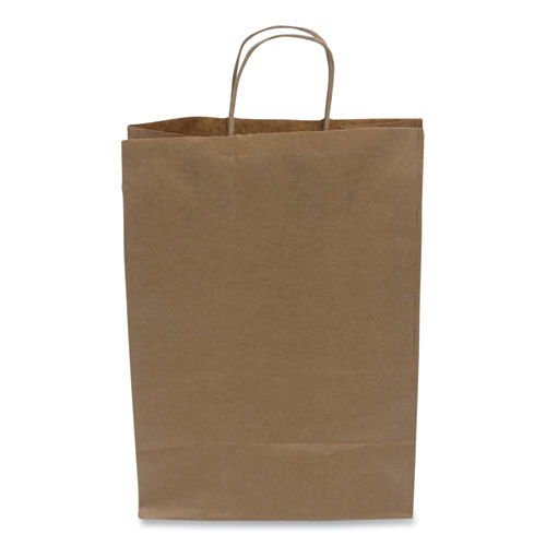 Kraft Paper Bags, Natural Twisted-Paper Handles, 10" x 6" x 13", Natural, 250/Carton