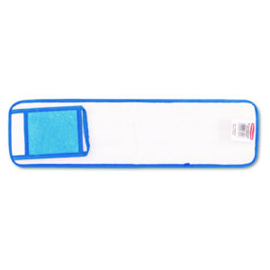 Microfiber Wet Room Pads, 24 in. Long, Split Nylon/Polyester Blend, Blue