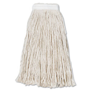 Cut-End Wet Mop Head, Cotton, #16, White, 12/Carton