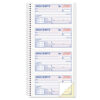 Spiralbound Money and Rent Receipt Book, Two-Part Carbonless, 4.75 x 2.75, 4 Forms/Sheet, 200 Forms Total