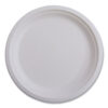 Renewable Molded Fiber Plates, Sugarcane, 6" dia, Natural White, 1,000/Carton