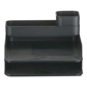 Plastic Stacking Desktop Sorter Set, 4 Sections, 10" x 12.25" x 6.25", Black