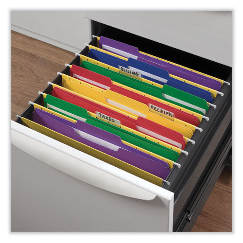 Reinforced Top-Tab File Folders, 1/3-Cut Tabs: Assorted, Letter Size, 1" Expansion, Assorted Colors, 100/Box
