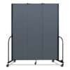 Portable Room Divider, 5 ft 9" x 0.75" x 7 ft 4", Vinyl/Fiberglass/Steel, Blue