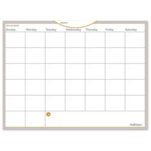 WallMates Self-Adhesive Dry Erase Monthly Planning Surfaces, 24 x 18, White/Gray/Orange Sheets, Undated