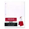 Reinforced Filler Paper, 3-Hole, 8 x 10.5, Wide/Legal Rule, 80/Pack