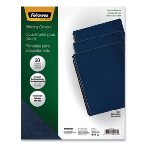 Executive Leather-Like Presentation Cover, Navy, 11.25 x 8.75, Unpunched, 50/Pack