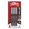 Professional Design Rollerball Pen, Stick, Fine 0.5 mm, Assorted Ink and Barrel Colors, 4/Pack