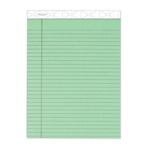 Prism + Colored Writing Pads, Wide/Legal Rule, 50 Pastel Green 8.5 x 11.75 Sheets, 12/Pack