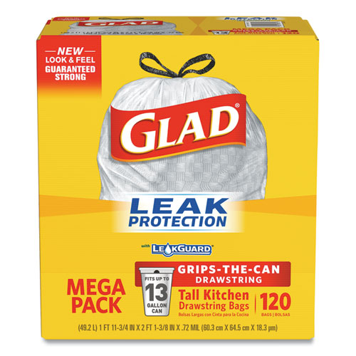 Glad ForceFlex Tall Kitchen Drawstring Trash Bags