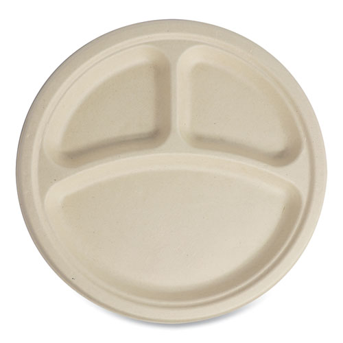 Fiber Plates, Paper, 10" dia, Natural, 700/Carton