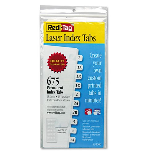 Redi-Tag Laser Printable Index Tabs