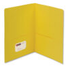 Two-Pocket Folder, Textured Paper, 100-Sheet Capacity, 11 x 8.5, Yellow, 25/Box