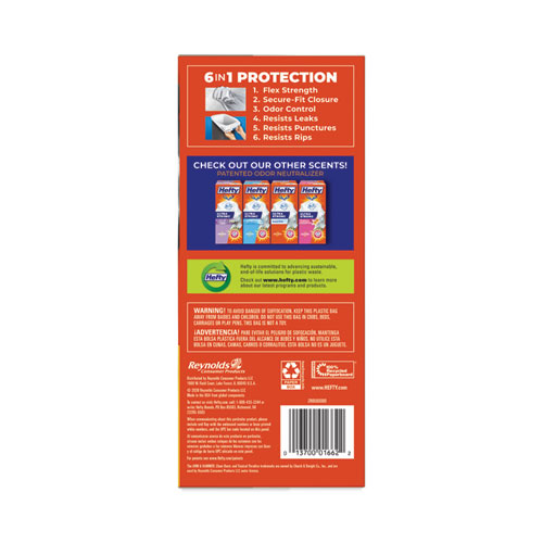 Extra Heavy-Duty Ultra Strong Scented Tall Kitchen Bags, Drawstring, 13 gal, Citrus Twist, 23.75" x 24.88", White, 80/Box