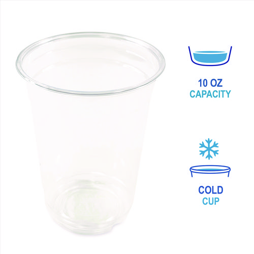 Clear Plastic Cold Cups, 10 oz, 1,000/Carton
