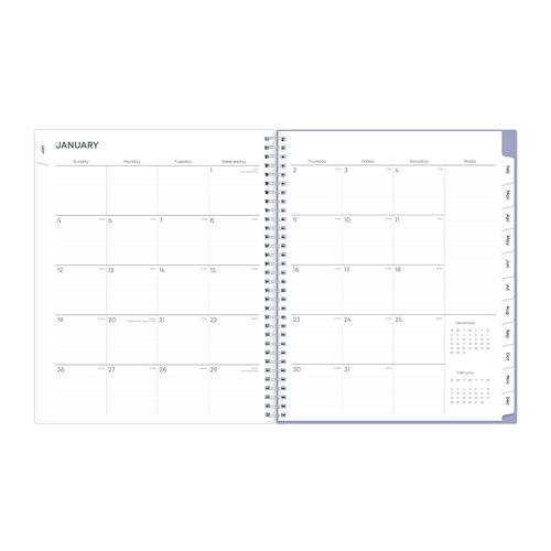 Laila Create-Your-Own Cover Weekly/Monthly Planner, Wildflower Artwork, 11 x 8.5, Purple/Blue/Pink, 12-Month (Jan-Dec): 2025