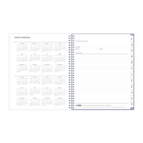 Laila Create-Your-Own Cover Weekly/Monthly Planner, Wildflower Artwork, 11 x 8.5, Purple/Blue/Pink, 12-Month (Jan-Dec): 2025