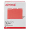 Interior File Folders, 1/3-Cut Tabs: Assorted, Letter Size, 11-pt Stock, Red, 100/Box