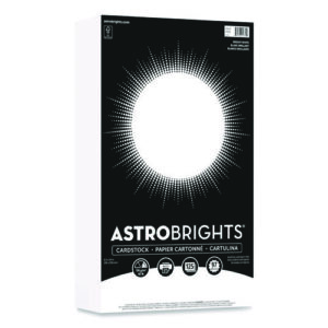 Color Cardstock, 65 lb Cover Weight, 8.5 x 14, Bright White, 125/Pack