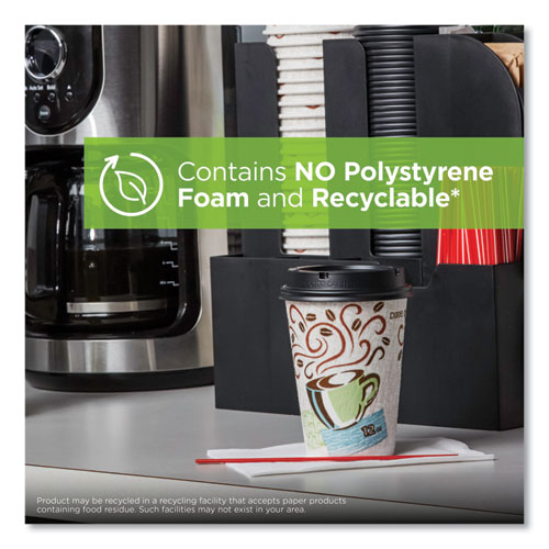 PerfecTouch Paper Hot Cups, 10 oz, Coffee Haze Design, 50/Sleeve, 20 Sleeves/Carton