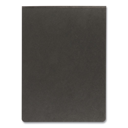 Pressboard Report Cover with Reinforced Top Hinge, Two-Prong Metal Fastener, 2" Capacity, 8.5 x 11, Black/Black