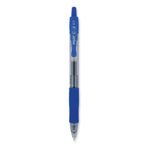 G2 Premium Gel Pen, Retractable, Fine 0.7 mm, Blue Ink, Smoke/Blue Barrel, 2/Pack