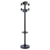 Stan3 Steel Coat Rack, Stand Alone Rack, Eight Knobs, 15w x 15d x 69.3h, Black