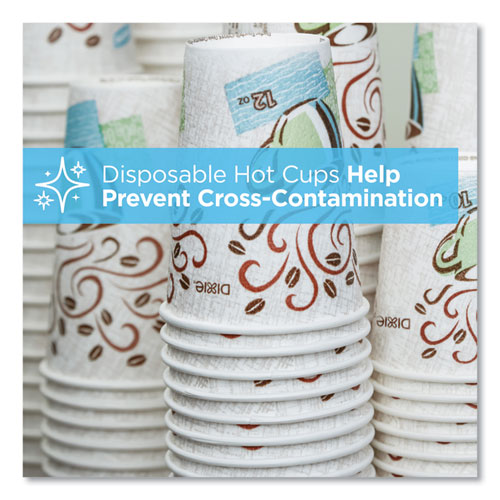 PerfecTouch Paper Hot Cups, 12 oz, Coffee Haze Design, 160/Pack